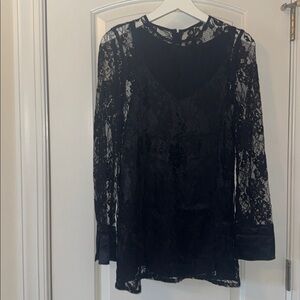 NEW WITH TAGS! Lavin Sheer Lace Top with Silk Cami